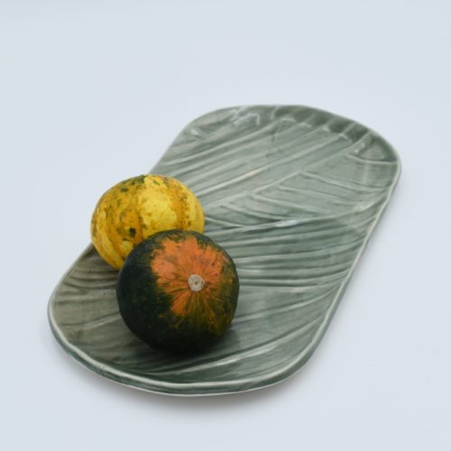 RUSTIC GREEN OVAL KÍNÁLÓ SUSHI TÁL