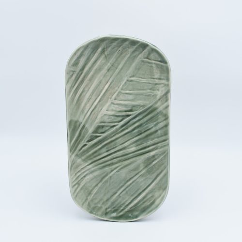 RUSTIC GREEN OVAL KÍNÁLÓ SUSHI TÁL